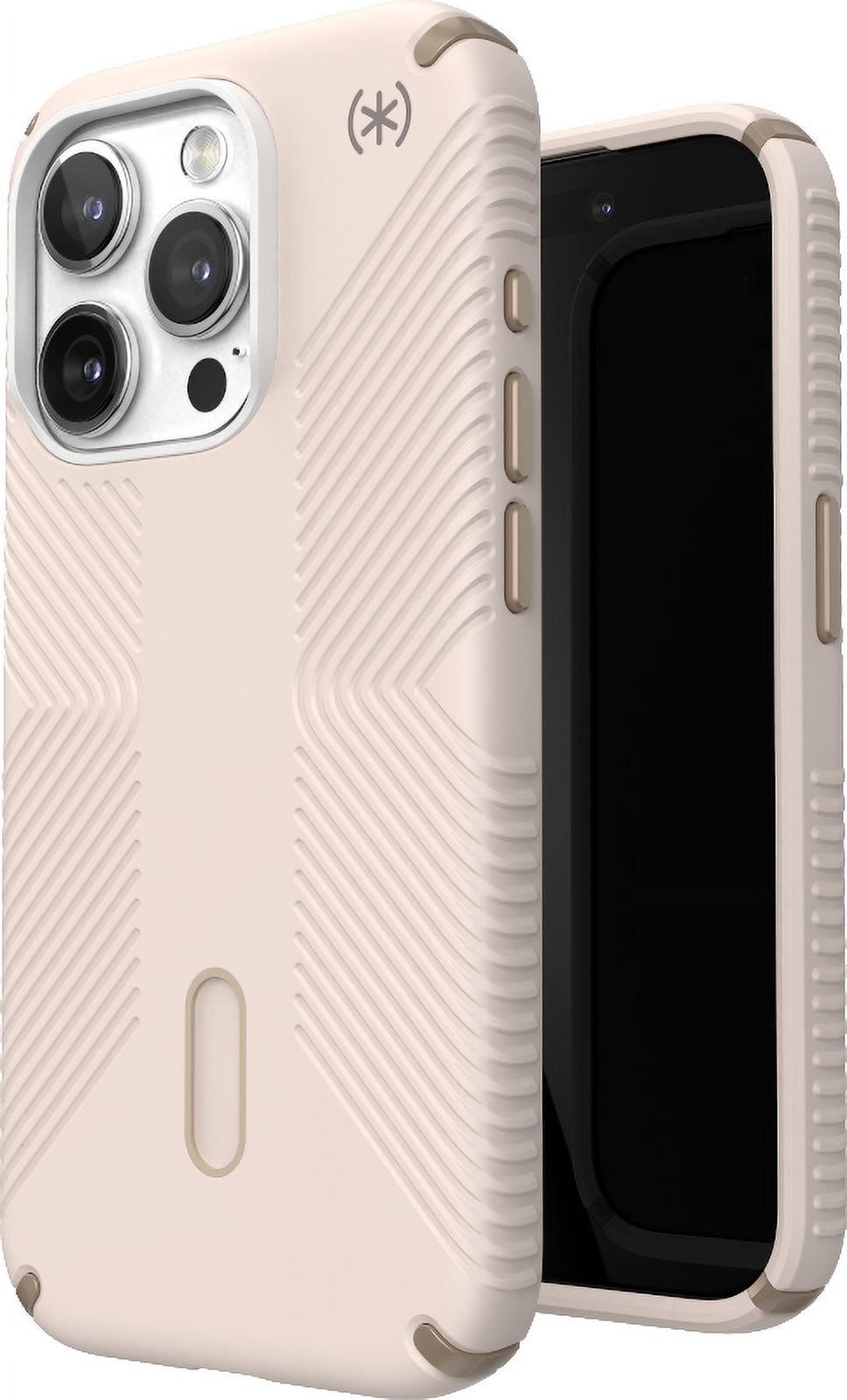Speck iPhone 15 Pro Case-Presidio2 Grip-ClickLock-MagSafe-6.1 Inch Phone Case-Bleached Bone/Heirloom Gold/Hazel Brown