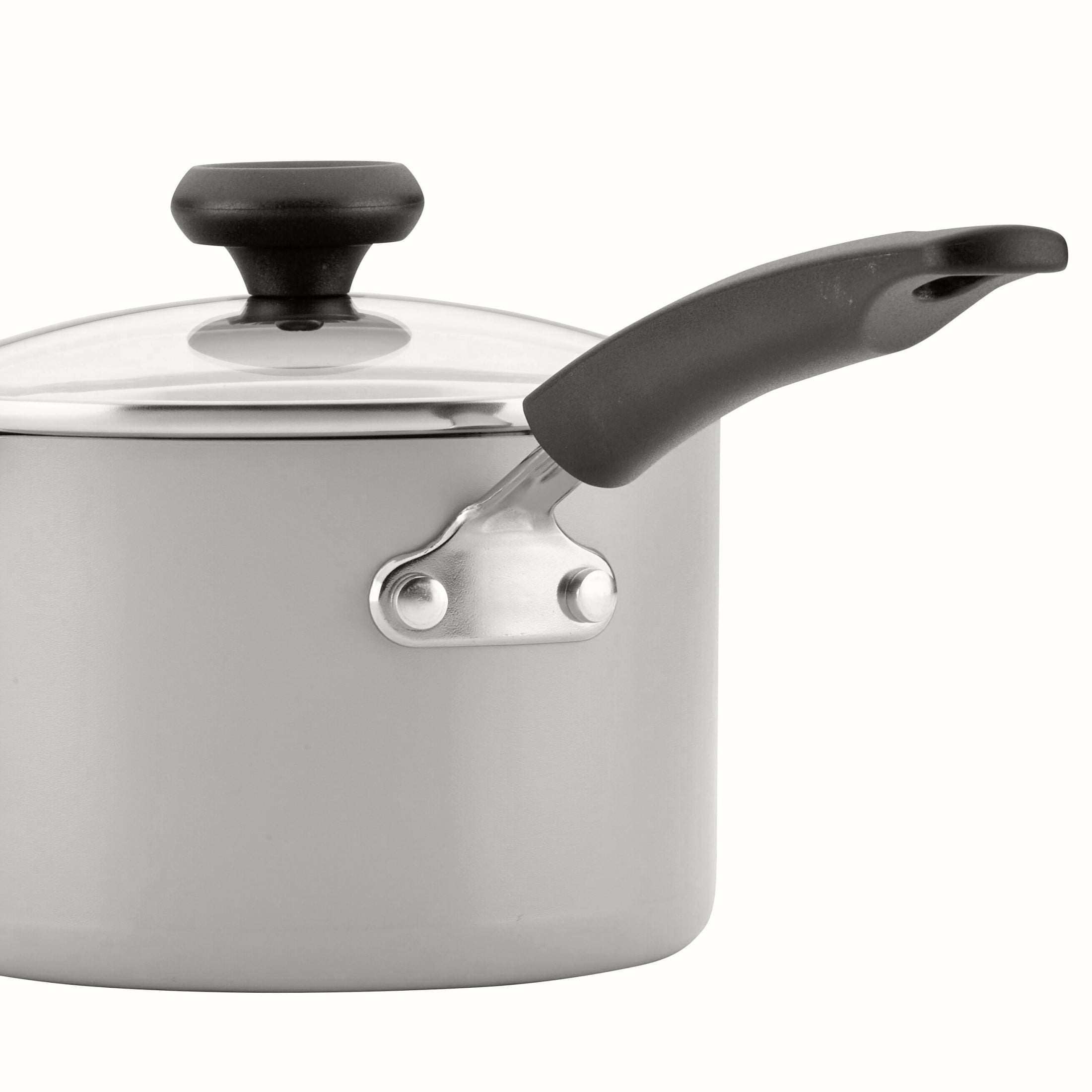 Farberware Easy Clean 11 Piece Aluminum Nonstick Cookware Pots and Pans Set, Silver