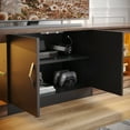 thumbnail image 5 of Bestier Modern LED TV Stand for TVs up to 80", Entertainment Center for Living Room, Walnut, 5 of 6