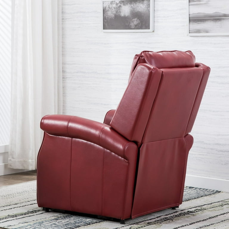 Comfort Pointe Lehman Red Faux Leather Traditional Lift Chair