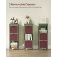thumbnail image 3 of Floor Cabinet, Corner Storage Unit, 2 Drawers, Multifunctional Organizer, 35 Inches Height, Green, 3 of 6