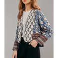 thumbnail image 5 of Women's Quilted Jacket Lightweight Floral Print Cropped Puffer Coat Short Padded Open Front Winter Outwear, 5 of 6