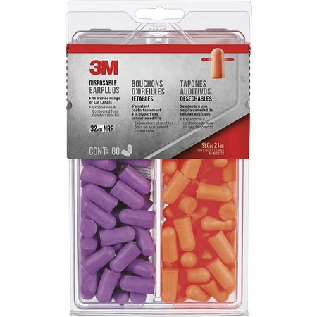 3M 92059-80025T Disposable Earplugs, 80-Pair, Pliable design slowly expands, conforming to your ear canal to help block out hazardous noise By 3M (Best Way To Block Out Noise)