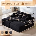 thumbnail image 4 of FFH 69"W Oversized Double Chaise Lounge Chair Indoor, Plush Corduroy Boneless Sleeper Sofa Deep Seat Cloud Sectional Couch for Living Room, Black, 4 of 8