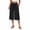 Black, variant on RoamHome Women's Wide Leg Capri Pants Elastic Waist Drawstring Loose Fit Solid Color Casual Trousers