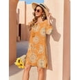 thumbnail image 6 of Zeagoo Vocation Women Casual Summer Dress Boho V Neck Long Sleeve Short Babydoll Floral Print Flowy Beach Dresses, 6 of 6