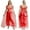 Red, variant on Womens Sequin Belly Jumpsuit Trim Pumpkin Dance Pants With Tulle Overlay One-piece Romper