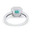 thumbnail image 3 of Halo Princess Cut Accent Ring Paraiba Tourmaline CZ 925 Sterling Silver Size 10, 3 of 6