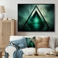 thumbnail image 2 of Designart "Echoes of Pyramid Green Abstract Harmony I" Extra Large Abstract Framed Wall Art - Modern Green Abstract Geometric Bedroom Framed Canvas Wall Art, 2 of 7