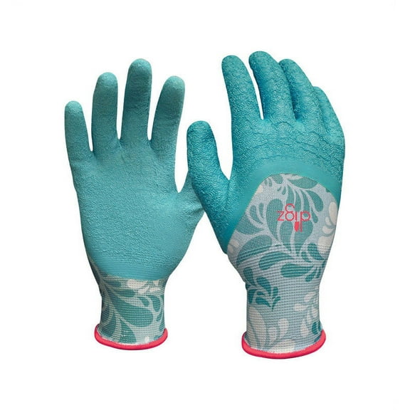 Digz 77383-26 Latex Gardening Gloves, Medium, Blue