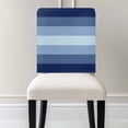 thumbnail image 3 of Navy Blue Chair Covers Set of 1 Ombre Stripe Chair Back Covers Stretch Removable Washable Slipcovers Protector for Dining Room Kitchen Party Decor, 3 of 5