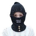 thumbnail image 3 of Domzle Winter Knit Beanie Hat with Neck Warmer,Thermal Face Cover for Cold Weather Warm for Outdoor Black, 3 of 6