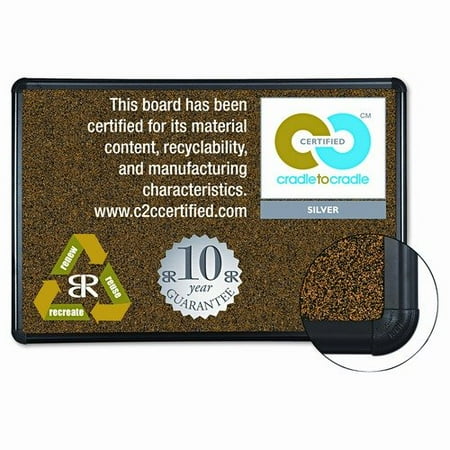 Best-Rite Black Splash-Cork Board, 36 x 24, Natural Cork, Black Frame