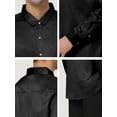 thumbnail image 6 of Unique Bargains Men's Prom Satin Long Sleeves Button Down Slim Fit Formal Shirts S Black, 6 of 6