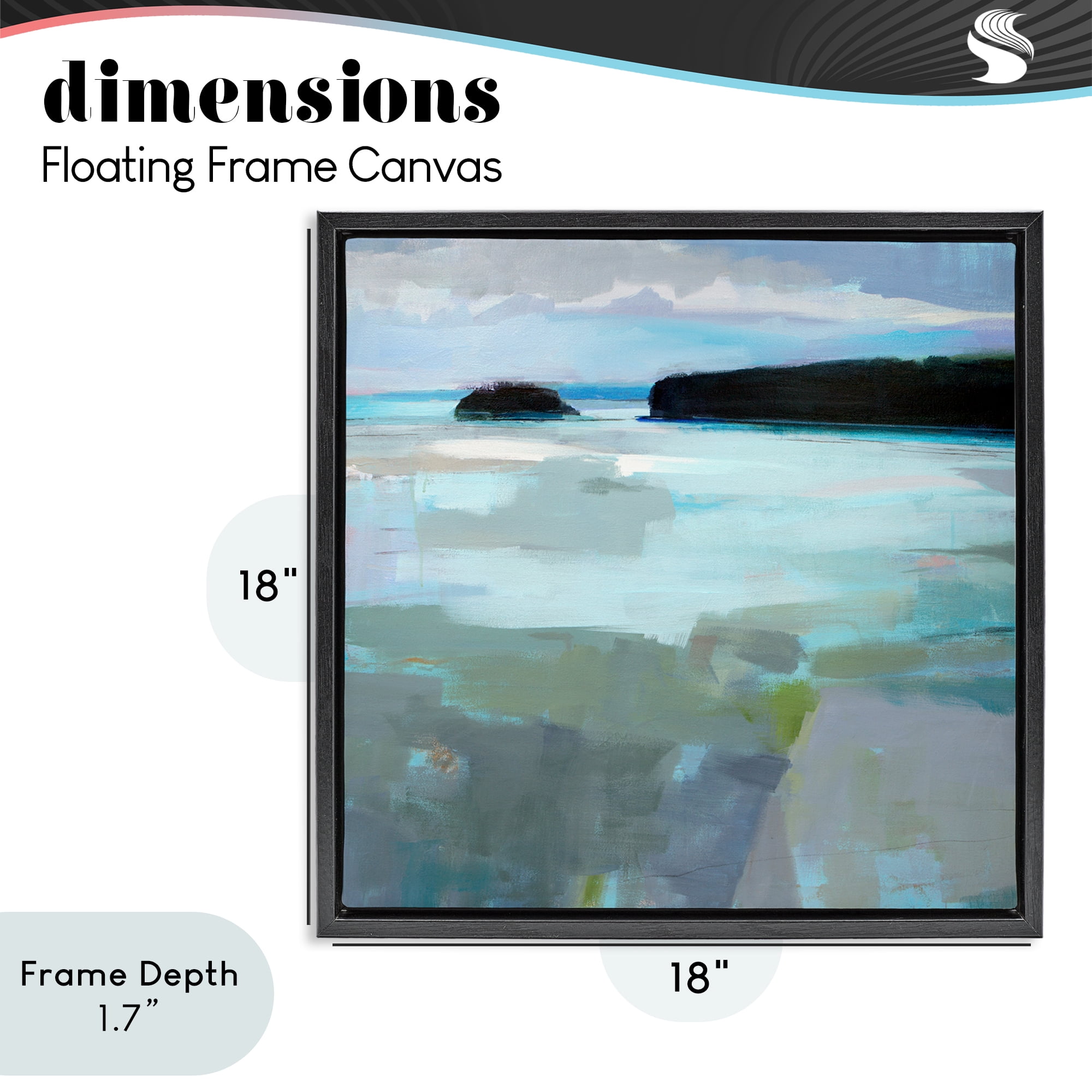 Stupell Industries Freeport Maine Abstraction Black Framed Floater Canvas Wall Art, design by Kathleen Robbins