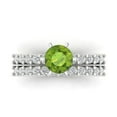 thumbnail image 2 of Clara Pucci 14K White Gold 1.66 Natural Peridot Engraveable Engagement Ring + Wedding Band Set, 2 of 7