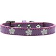 thumbnail image 1 of Silver Flower Widget Dog Collar Lavender Size 12, 1 of 1