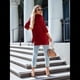 thumbnail image 4 of Cárdigan de Terciopelo de Larga para Mujer, Cuello de Solapa, Abertura Frontal, Suéter Vintage con Bolsillo. Vino Tinto XXL, 4 of 8