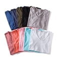thumbnail image 3 of Camiseta 100% de algodón para hombre, camisetas con cuello en V de diseño a la moda, camisetas sólidas ajustadas, camisetas para hombre, camisetas de manga corta para hombre, 3 of 5