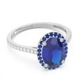 thumbnail image 3 of 2.15 T.C.W Oval Cut Blue Sapphire Gemstone & Natural Diamond Sparkle Bridal Ring for Ladies Solid 18K White Gold Size 9 by Diamond-Capitals, 3 of 7