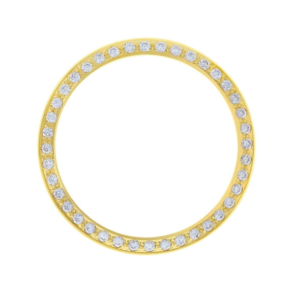 GOLD GP CREATED DIAMOND BEZEL FOR MENS ROLEX DATEJUST 16013 16014 16233 16234