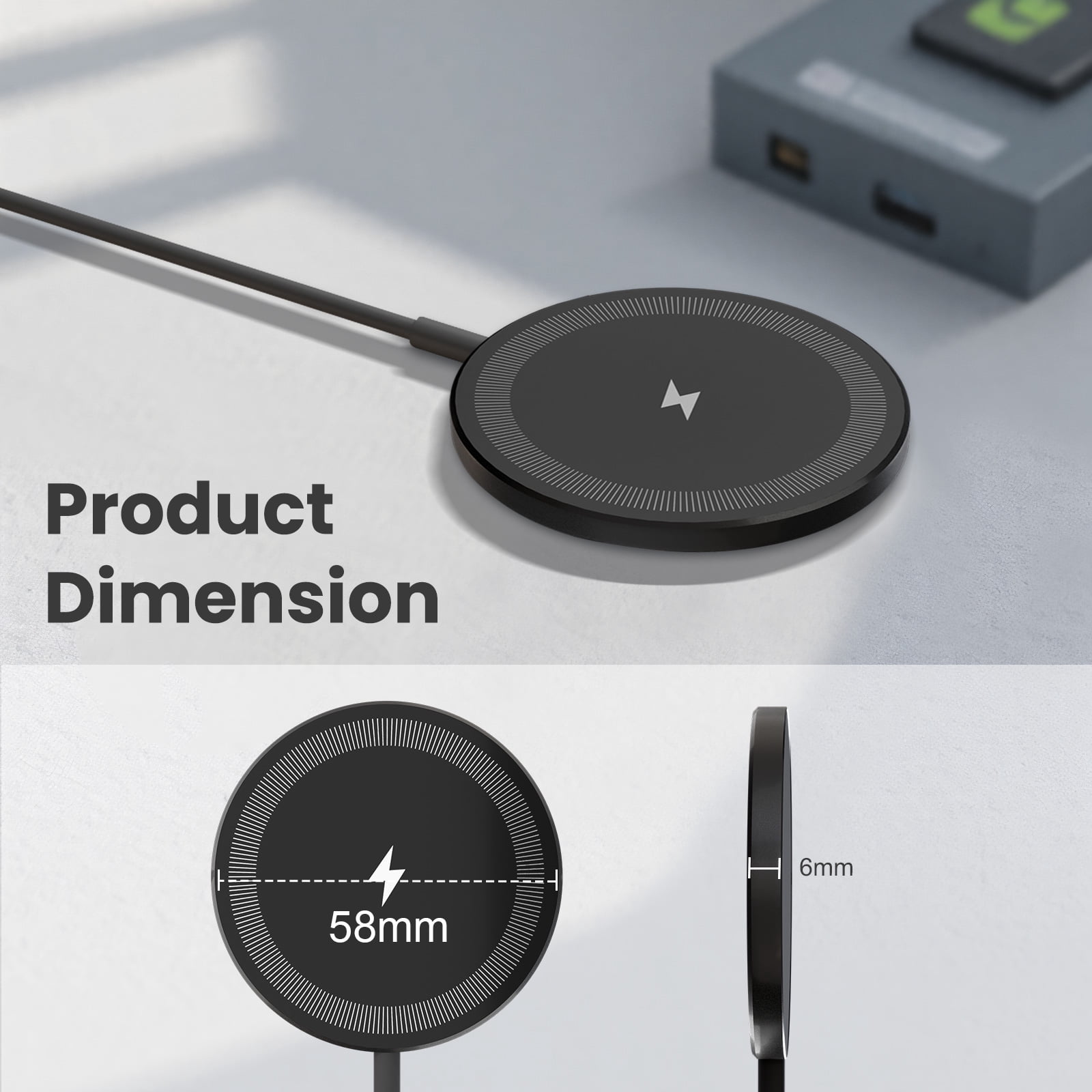 15W Rapid Wireless Charger, Compatible with iPhone 16 15 14 13 12 11 8 X XR SE Series, Charging Pad Compatible with AirPods, Slim Portable Design, Black(3 Pack)