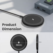 Wireless Charger, 15W Charging Pad Compatible with iPhone 17 16 15 14 13 12 Series, Compatible with AirPods, Slim Portable Design, Black(3 Pack)
