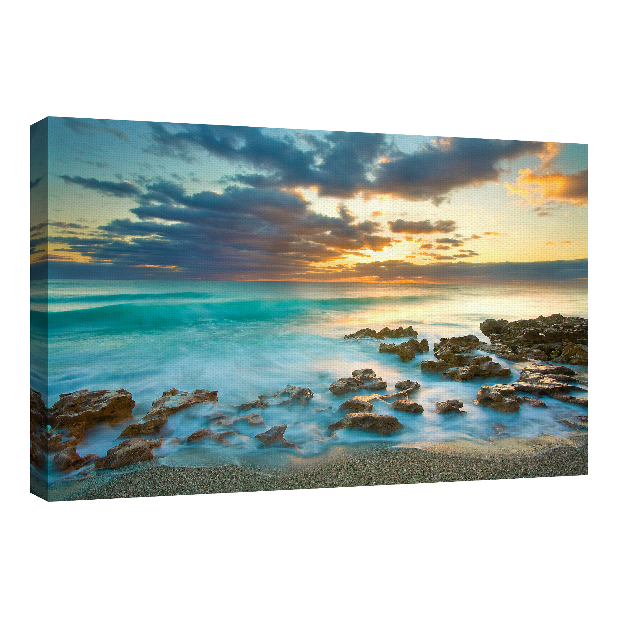 Masterpiece Art Gallery Ocean Sunrise By Patrick Zephyr Canvas Art Print 24" x 36"