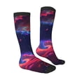 thumbnail image 4 of Lsque Cosmic Cat Psychedelic Journey Printed Crew Socks Men's Women's LightWeight Thin Casual Calf Socks ,Knee High Socks,Cotton Socks, 4 of 9
