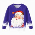 thumbnail image 5 of NOLDARESChristmas 2 Piece Girl Boys Pajamas Kids Long Sleeve Pajamas Pjs Printed Sleepwear Set for Toddler Baby Xmas Loungewear X131-Blue, 5 of 5