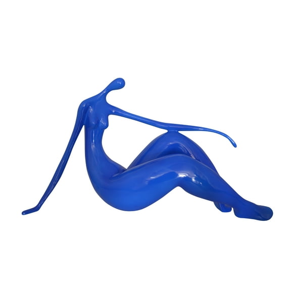 Modern Art Blue Women on the Beach Resin Statue -  Size: 27"L x 8"W x 15"H.