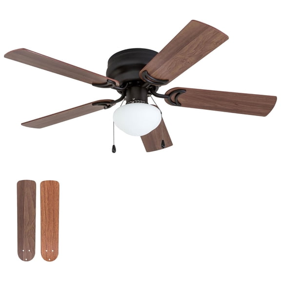 Prominence Home Alvina 42 Inch Indoor LED Ceiling Fan with Light and Pull Chain, Bronze
