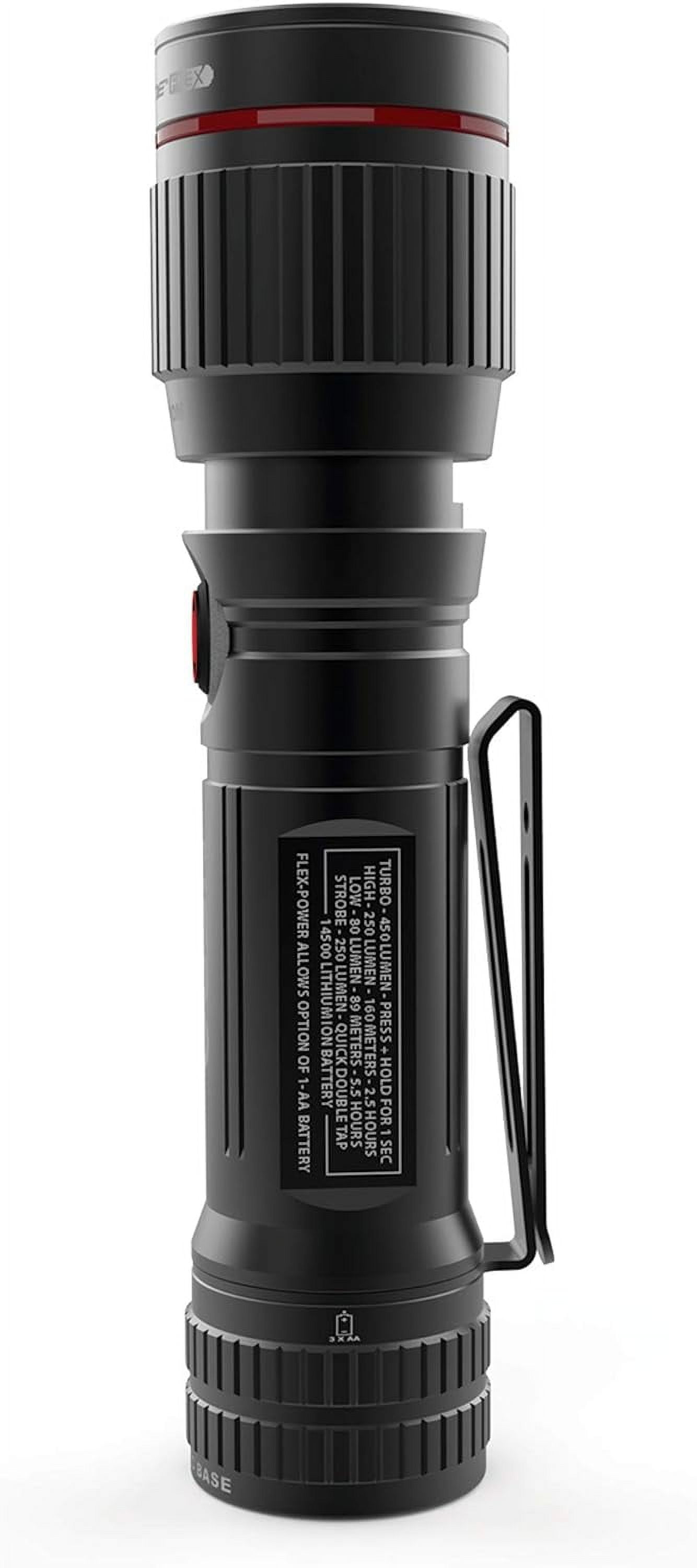 NEBO Redline Flashlight, Rechargeable LED Water & Impact Resistant Handheld Flashlights, Available in 450, 1000, 1400, & 2000 Lumens, Redline Flex 450 Lumens
