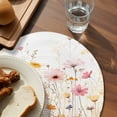 thumbnail image 3 of Colorful Wildflower Round 13 Inch Placemats Set of 2, Botanical Vintage Floral Country Retro HeatResistant Non Slip Place Mats for Dining Table, Wipeable Braided Kitchen Table Mats for Housewarming, 3 of 9