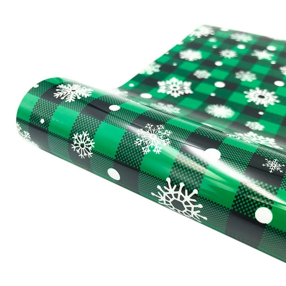 putnchl 8x10Inch Christmas Heat Transfer Vinyl, Snowflake Lattice Maze Heat Transfer Film, Buffalo-Plaid Leopard HTV Iron On Vinyl