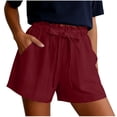 thumbnail image 2 of Gamivast Linen Shorts for Women Loose Fit High Waisted Drawstring Shorts Paperbag Waist Breathable Front Pocket Design for Beach Town Strolls Weekends Away and Summer Lounging, 2 of 5