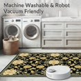 thumbnail image 5 of ODIKA 6'x9' Machine Washable Non-Slip Area Rug, Timeless Black Floral Elegance High Traffic Rug, Gold, 27154, 5 of 7