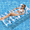 BLUE, variant on Tropical Palm Print Inflatable Pool Float Raft Foldable PVC Water Lounger with Holes for Pool Beach Relaxing