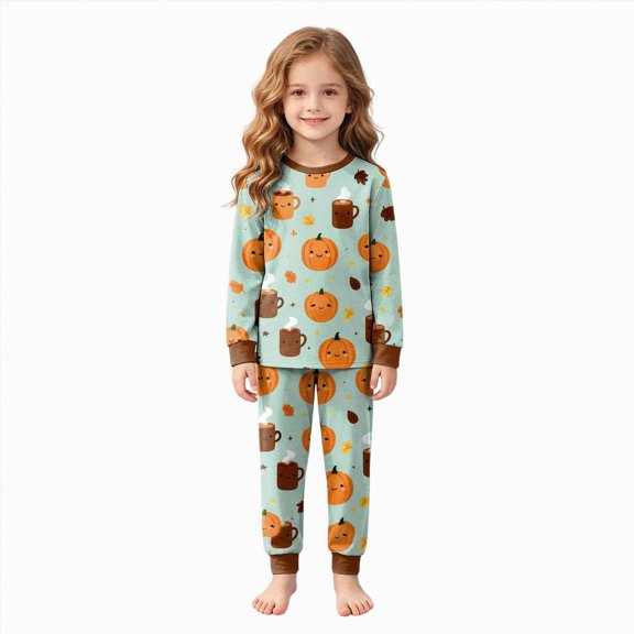 Leey-World Halloween Pjs Kids Unisex Kids Pajamas Set Long Sleeve Cotton Sleepwear Lounge Set