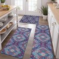 thumbnail image 2 of Blue Ethnic Paisley Pattern Kitchen Rugs Sets Of 3,Kitchen Runner Rugs Non Skid Washable,Decorative Kitchen Floor Mats for Kitchen,Sink,Laundry,17"x30"+ 17"x47" + 17"x59", 2 of 6