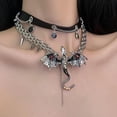 thumbnail image 3 of Imprisoned Flying Dragon Necklace Sword Pendant Gothic Dragon Jewelry Cross Necklace Fantasy Jewelry for Men & Women, 3 of 7