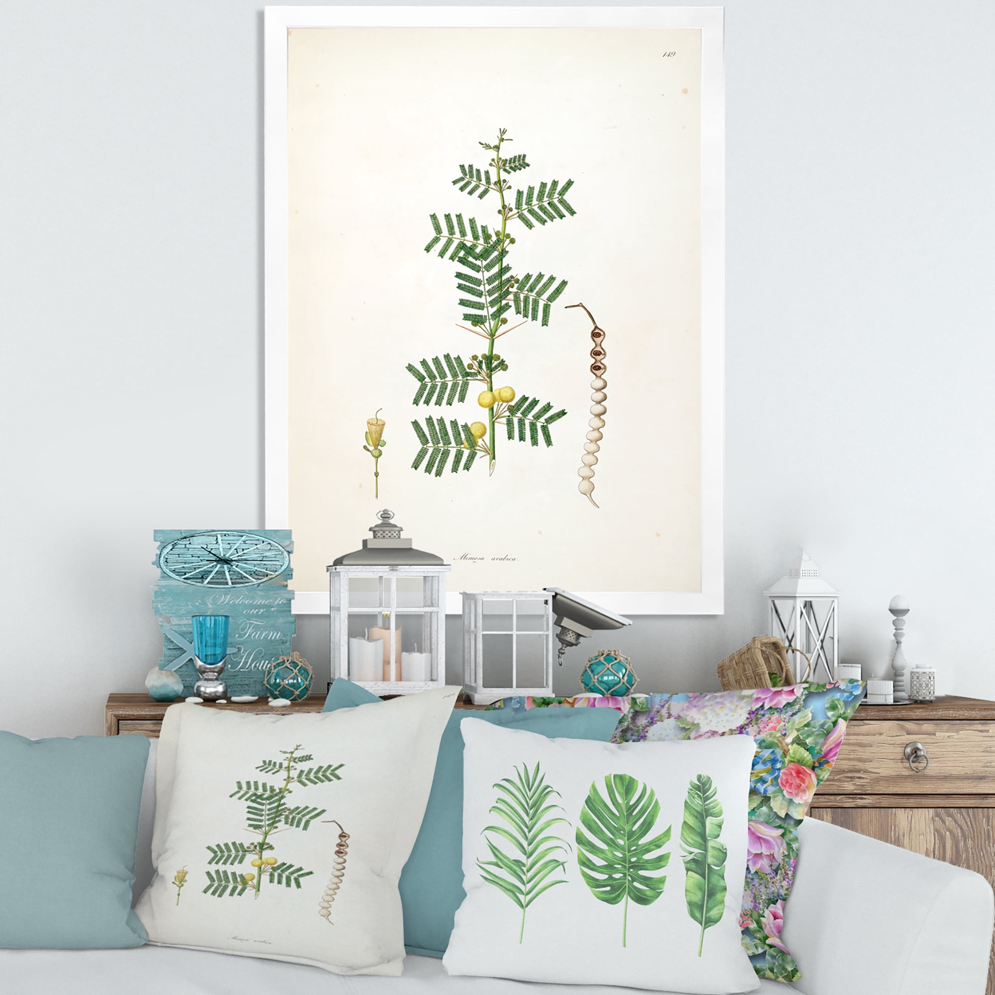 Designart 'Ancient Blossoming Flower III' Farmhouse Framed Art Print