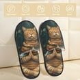 thumbnail image 2 of Sigee Surreal Meditating Cat for Cozy Furry Slippers Super Soft Indoor and Outdoor Use, Non-Slip Sole Slip On House Slippers-Medium, 2 of 8