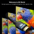 thumbnail image 2 of Cable HDMI RyzzRooa de 3 m, 8 K, 48 Gbps, paquete de 5 unidades, HDR10 eARC, 2 of 9