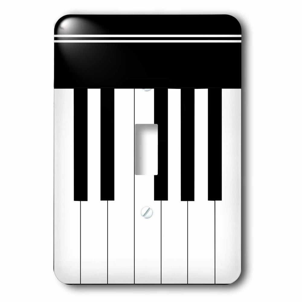 3dRose Piano keys black and white keyboard musical design pianist