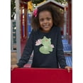 thumbnail image 2 of Cute Frog On A Water Lily Leaf Long Sleeve Toddler -Image by Shutterstock,  2 Toddler, 2 of 4