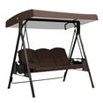 thumbnail image 4 of Convertible Outdoor Porch Swing 3 Seat Patio Swing Bed Adjustable Canopy Garden Swing, 4 of 9