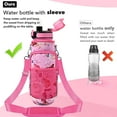 thumbnail image 5 of 32 oz Water Bottles with Straw & Strap, Motivational Water Bottles with Times to Drink, BPA Free Reusable Sports Water Bottle with Sleeve Carrier for Hiking, Travel, Running or Fitness, 5 of 7