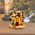 thumbnail image 4 of Casa de nieve navideña, cabaña de troncos luminosa, figuras en miniatura, decoración Estilo D, 4 of 9