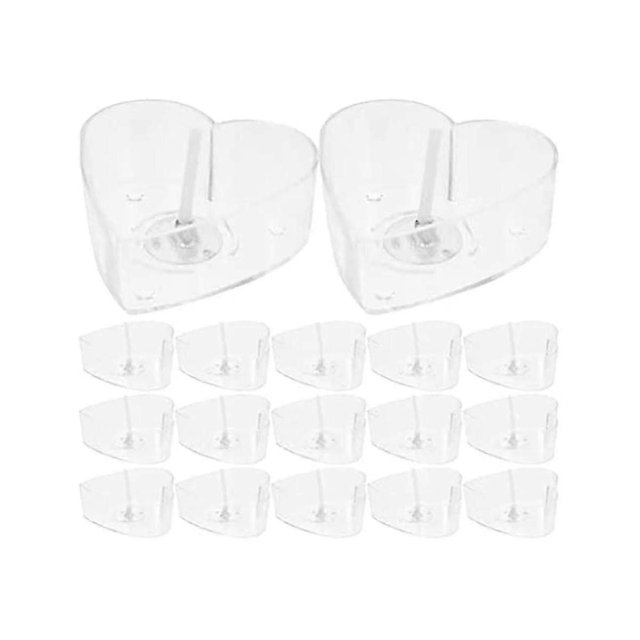 30pcs Heart Shaped Tea Light Candle Cups With Wicks Clear Love Heart Candle Wax Tins Jars Cases For